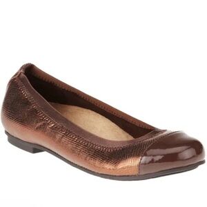 Vionic Allora Metallic Womens Flats Brown Slip On Comfort Mature Copper Bronze 8